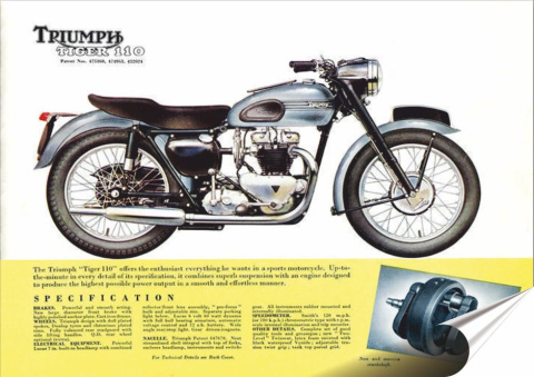 Triumph Plakat Samoprzylepny Plakietka(motyw metalowego szyldu)#08676