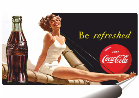 Coca Cola Plakat Samoprzylepny Plakietka(motyw metalowego szyldu)#08729