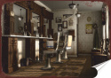 Barber Shop Plakat Samoprzylepny Plakietka(motyw metalowego szyldu)#08754