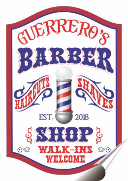 Barber Shop Plakat Samoprzylepny Plakietka(motyw metalowego szyldu)#08768