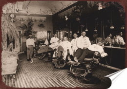 Barber Shop Plakat Samoprzylepny Plakietka(motyw metalowego szyldu)#08769