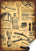 Barber Shop Plakat Samoprzylepny Plakietka(motyw metalowego szyldu)#08779