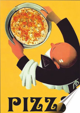 Pizza Plakat Samoprzylepny Retro Plakietka(motyw metalowego szyldu)#08807