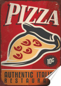 Pizza Plakat Samoprzylepny Retro Plakietka(motyw metalowego szyldu)#09079