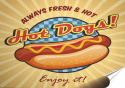 Hot Dogs Plakat Samoprzylepny Retro Plakietka(motyw metalowego szyldu)#09109