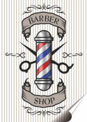 Barber Plakat Samoprzylepny Plakietka(motyw metalowego szyldu)#09440