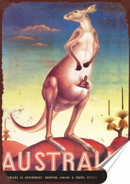 Australia Plakat Samoprzylepny Plakietka(motyw metalowego szyldu)#09533