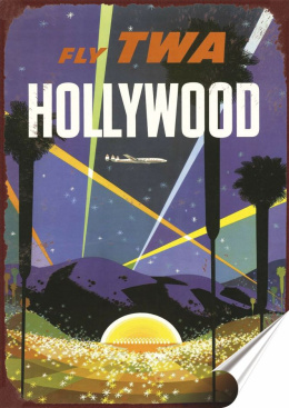 Hollywood Plakat Samoprzylepny Plakietka(motyw metalowego szyldu)#09548