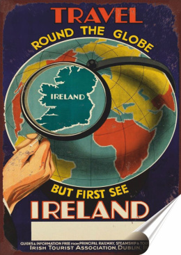 Irlandia Plakat Samoprzylepny Plakietka(motyw metalowego szyldu)#09551