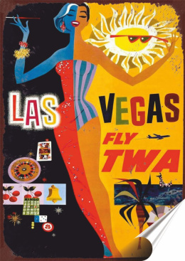 Las Vegas Plakat Samoprzylepny Plakietka(motyw metalowego szyldu)#09559