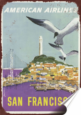 San Francisco Plakat Samoprzylepny Plakietka(motyw metalowego szyldu)#09564