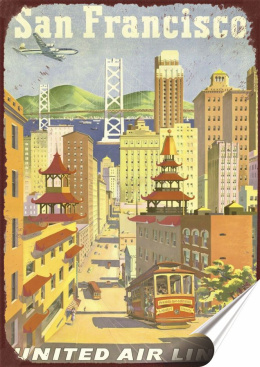 San Francisco Plakat Samoprzylepny Plakietka(motyw metalowego szyldu)#09565