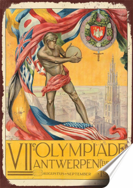 Olimpiada Plakat Samoprzylepny Plakietka(motyw metalowego szyldu)#09575