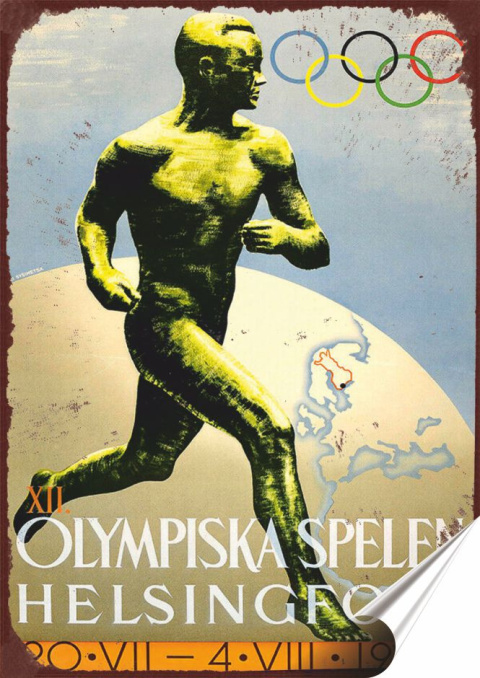 Olimpiada Plakat Samoprzylepny Plakietka(motyw metalowego szyldu)#09583