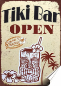 Tiki Bar Plakat Samoprzylepny Plakietka(motyw metalowego szyldu)#09645