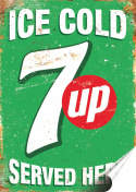 7 UP Plakat Samoprzylepny Retro Plakietka(motyw metalowego szyldu)#09668