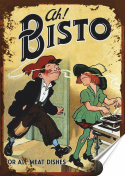 Bistro Plakat Samoprzylepny Retro Plakietka(motyw metalowego szyldu)#09717