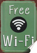 WI FI Plakat Samoprzylepny Retro Plakietka(motyw metalowego szyldu)#10015