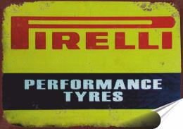 Pirelli Plakat Samoprzylepny Retro Plakietka(motyw metalowego szyldu)#10018