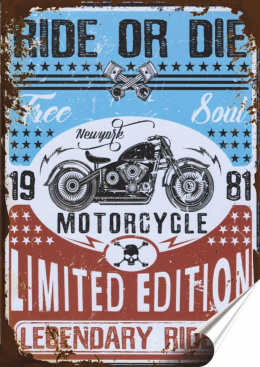 Motocykl Plakat Samoprzylepny Plakietka(motyw metalowego szyldu)#10102