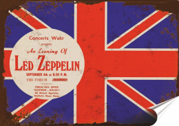 Led Zeppelin Plakat Samoprzylepny Plakietka(motyw metalowego szyldu)#10182