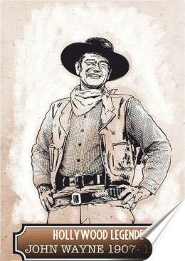 John Wayne Plakat Samoprzylepny Plakietka(motyw metalowego szyldu)#10391