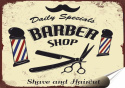 Barber shop Plakat Samoprzylepny Plakietka(motyw metalowego szyldu)#10397