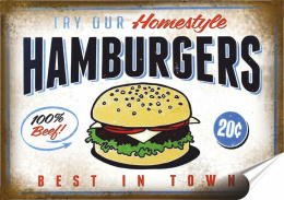 Hamburger Plakat Samoprzylepny Plakietka(motyw metalowego szyldu)#10398