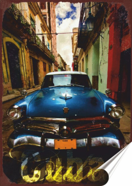 Garaż Kuba Plakat Samoprzylepny Plakietka(motyw metalowego szyldu)#10453