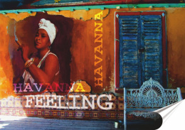 Hawana Kuba Plakat Samoprzylepny Plakietka(motyw metalowego szyldu)#10455