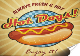 Hod Dogs Plakat Samoprzylepny Plakietka(motyw metalowego szyldu)#10468