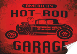 Garaż Plakat Samoprzylepny Plakietka(motyw metalowego szyldu)#10786