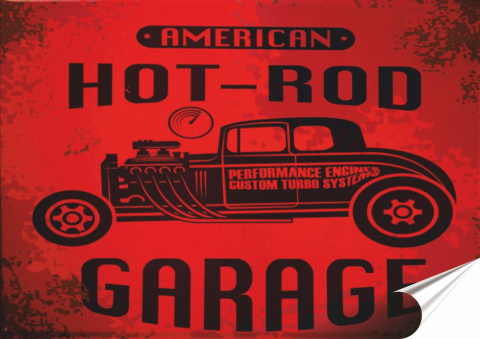 Garaż Plakat Samoprzylepny Plakietka(motyw metalowego szyldu)#10786