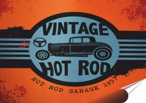 Garaż Plakat Samoprzylepny Retro Plakietka(motyw metalowego szyldu)#10788