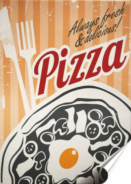 Pizza Plakat Samoprzylepny Retro Plakietka(motyw metalowego szyldu)#10791