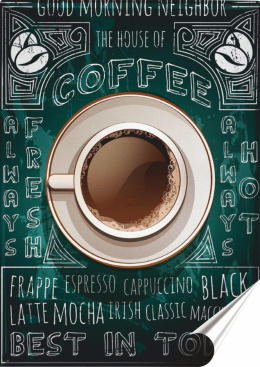 Kawa Plakat Samoprzylepny Retro Plakietka(motyw metalowego szyldu)#10792