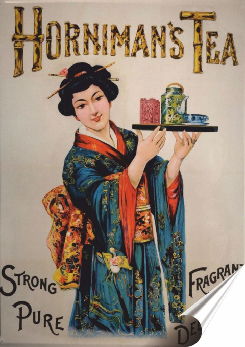 Herbata Plakat Samoprzylepny Plakietka(motyw metalowego szyldu)#10796