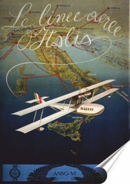 Samolot Plakat Samoprzylepny Plakietka(motyw metalowego szyldu)#10797