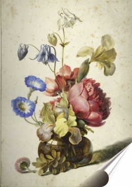 Kwiaty Plakat Samoprzylepny Retro Plakietka(motyw metalowego szyldu)#10799