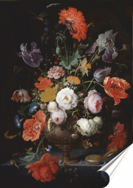 Kwiaty Plakat Samoprzylepny Retro Plakietka(motyw metalowego szyldu)#10800