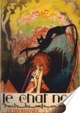 Kot Plakat Samoprzylepny Retro Plakietka(motyw metalowego szyldu)#10803