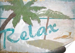 Relax Plakat Samoprzylepny Retro Plakietka(motyw metalowego szyldu)#10809