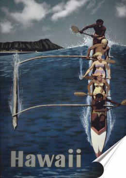 Hawaje Plakat Samoprzylepny Plakietka(motyw metalowego szyldu)#10810