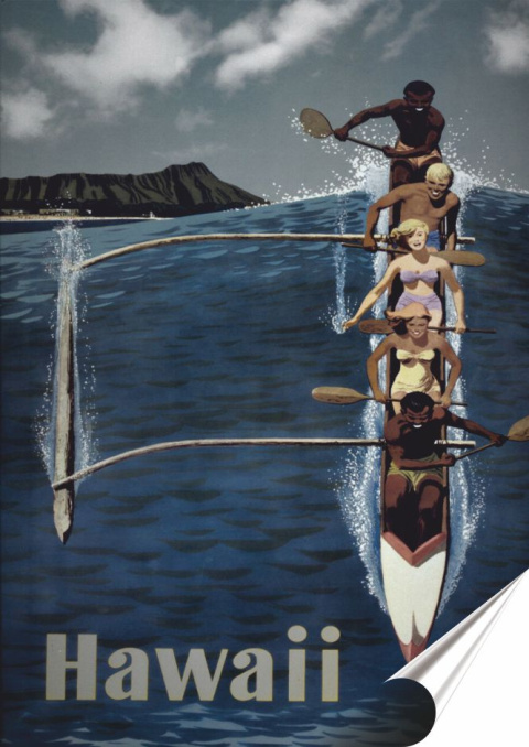 Hawaje Plakat Samoprzylepny Plakietka(motyw metalowego szyldu)#10810