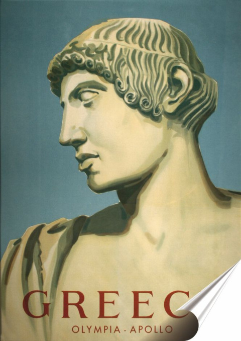 Grecja Plakat Samoprzylepny Retro Plakietka(motyw metalowego szyldu)#10817