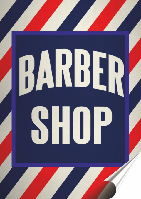 Barber shop Plakat Samoprzylepny Plakietka(motyw metalowego szyldu)#10819