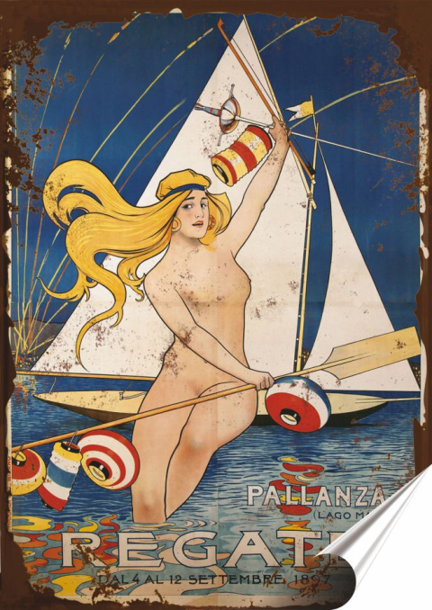 Regaty lakat Samoprzylepny Retro Plakietka(motyw metalowego szyldu)#10823