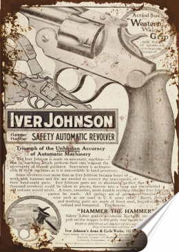 Broń Plakat Samoprzylepny Retro Plakietka(motyw metalowego szyldu)#10896