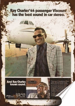 Ray Charles Plakat Samoprzylepny Plakietka(motyw metalowego szyldu)#10922