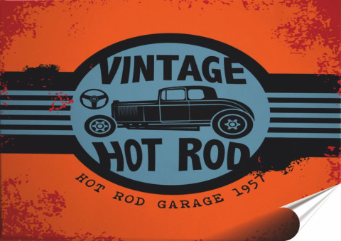 Garaż Plakat Samoprzylepny Retro Plakietka(motyw metalowego szyldu)#10960